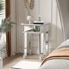 Mirrored Nightstand Bedroom Side Table Morden Sofa End Tables Silver