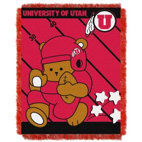 Utah OFFICIAL Collegiate "Half Court" Baby Woven Jacquard Throw