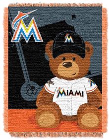 Marlins OFFICIAL Major League Baseball; "Field Bear" Baby 36"x 46" Triple Woven Jacquard Throw by The Northwest Company