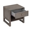 Wooden Nightstand with a Drawer and an Open Storage,End Table for Bedroom,Anitque Gray