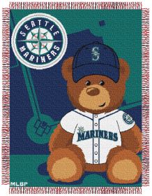 Mariners OFFICIAL Major League Baseball; "Field Bear" Baby 36"x 46" Triple Woven Jacquard Throw by The Northwest Company