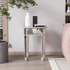 Mirrored Nightstand Bedroom Side Table Morden Sofa End Tables Silver