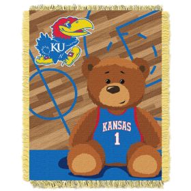 Kansas OFFICIAL Collegiate "Half Court" Baby Woven Jacquard Throw