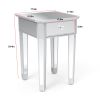 Mirrored Nightstand Bedroom Side Table Morden Sofa End Tables Silver