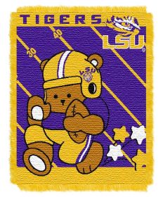 LSU OFFICIAL Collegiate "Half Court" Baby Woven Jacquard Throw