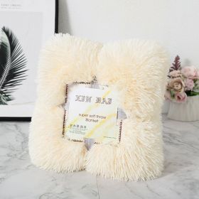 Double-side Velvet Blanket Autumn And Winter Velvet Pillow Cover (Option: Milky Yellow-70x50cm Pillowcase)