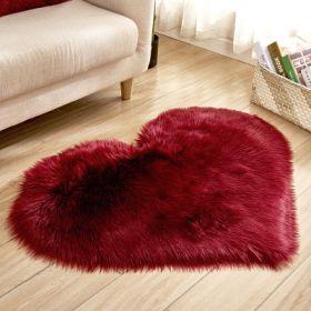 6cm Plush Carpet Fuzzy Wool Floor Mat Multicolor Heart Soft Fluffy Cozy Living Room Bedroom Aldult Child Boy Girl Fashion Lovely (Color: Wine red)