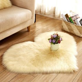 6cm Plush Carpet Fuzzy Wool Floor Mat Multicolor Heart Soft Fluffy Cozy Living Room Bedroom Aldult Child Boy Girl Fashion Lovely (Color: Light yellow)