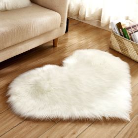 6cm Plush Carpet Fuzzy Wool Floor Mat Multicolor Heart Soft Fluffy Cozy Living Room Bedroom Aldult Child Boy Girl Fashion Lovely (Color: White)