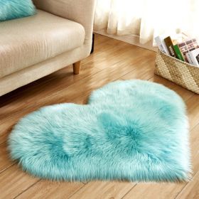 6cm Plush Carpet Fuzzy Wool Floor Mat Multicolor Heart Soft Fluffy Cozy Living Room Bedroom Aldult Child Boy Girl Fashion Lovely (Color: Sky blue)