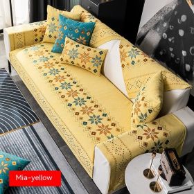 Bohemian Sofa Cushion Four Seasons Universal Chenille Non-slip Cover (Option: Yellow-70 × 70)