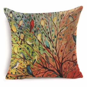 Cotton Branch With Pattern With Pillow Pillow Cover (Option: 16 Style-45x45cm)