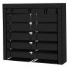 7 Tiers Portable Shoe Rack Closet Fabric Cover Shoe Storage Organizer Cabinet