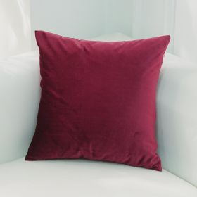 Dutch Suede Pillow Cushion Sofa Cushion Office Lumbar Bed Head Backrest Velvet Pillow Cover (Option: 37Crimson-45x45cm Without Core)