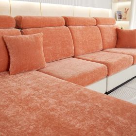 Thickened Chenille Sofa Cover Lazy All-inclusive (Option: Advanced Orange-Small Double)